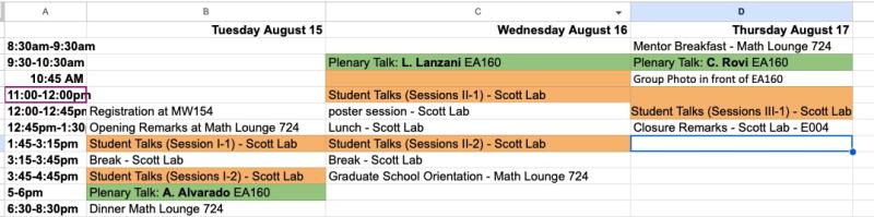 YMC Schedule